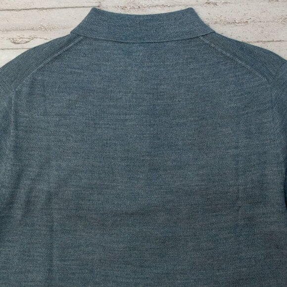NWT J. Crew Merino Wool Blend Sweater Polo Heathered Evening Storm size M - Picture 9 of 11